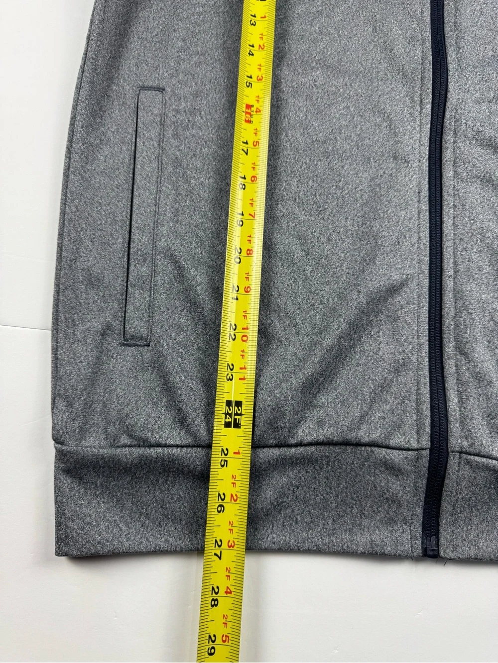 adidas Grey Track Jacket with Navy Shoulder Stripes